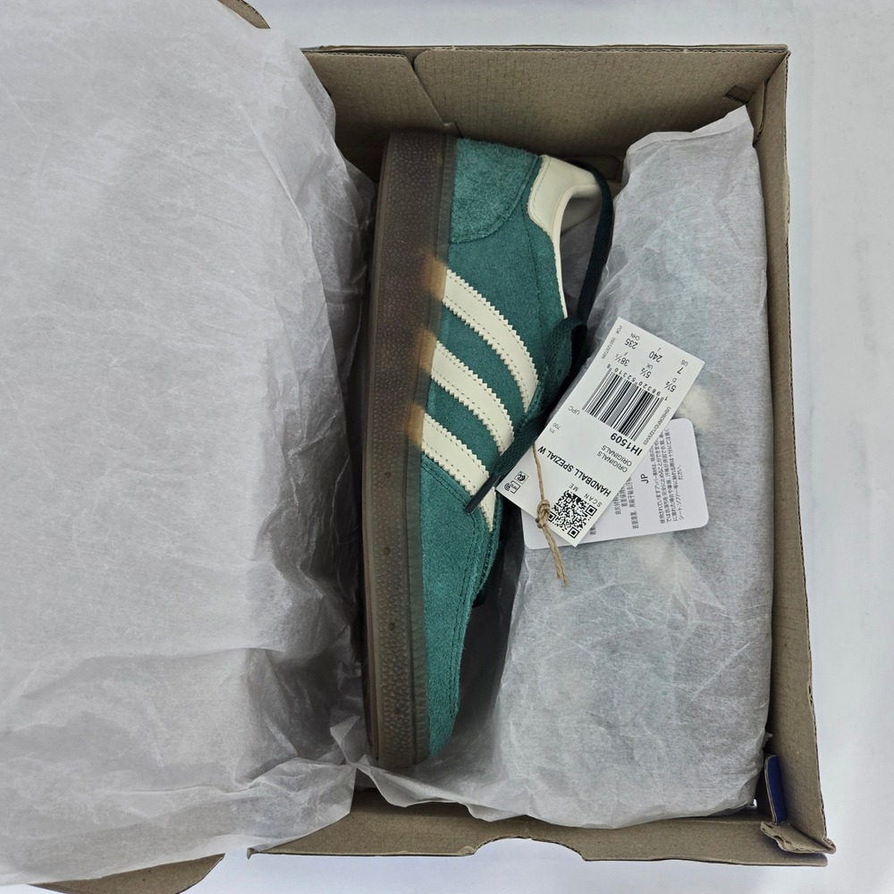 Adidas Handball Spezial W Collegiate Green Cream White Suede IH1509 Womens 7 - Picture 8 of 14